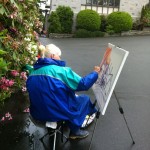 Barb painting at Government House